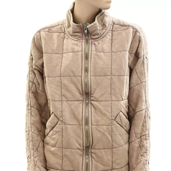 Free People Dolman Quilted Knit Jacket Top Oversized Zip-up Slouchy S NEW 283518 - Picture 2 of 5